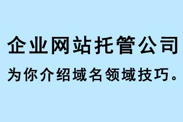 企業(yè)網(wǎng)站托管公司為你介紹域名領(lǐng)域技巧