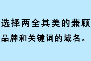 選擇兩全其美的兼顧品牌和關(guān)鍵詞的域名
