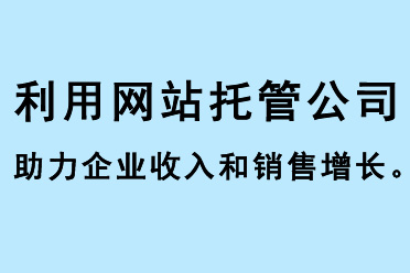 利用網(wǎng)站托管公司助力企業(yè)收入和銷售增長(zhǎng)