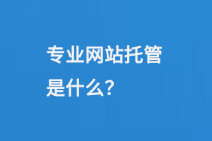 專業(yè)網(wǎng)站托管是什么